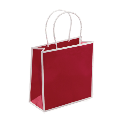 7 x 3 x 7 RED & WHITE PAPER SHOPPING BAGS