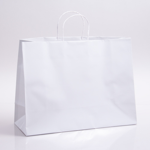 16 x 6 x 12 SOPHIE WHITE PAPER SHOPPING BAGS