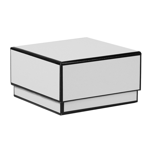 3.5 x 3.5 x 2 WHITE WITH BLACK TRIM JEWELRY BOXES