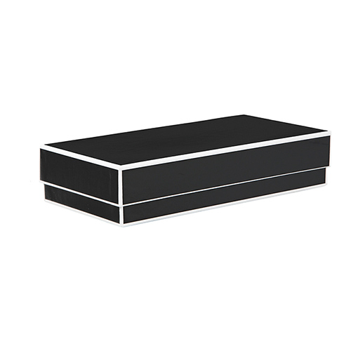 9 x 4.5 x 2 BLACK WITH WHITE TRIM JEWELRY BOXES
