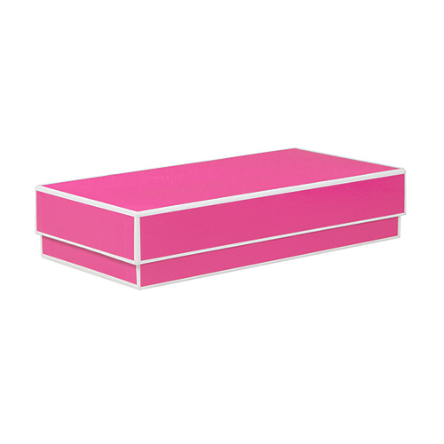 9 x 4.5 x 2 FUCHSIA PINK & WHITE JEWELRY BOXES