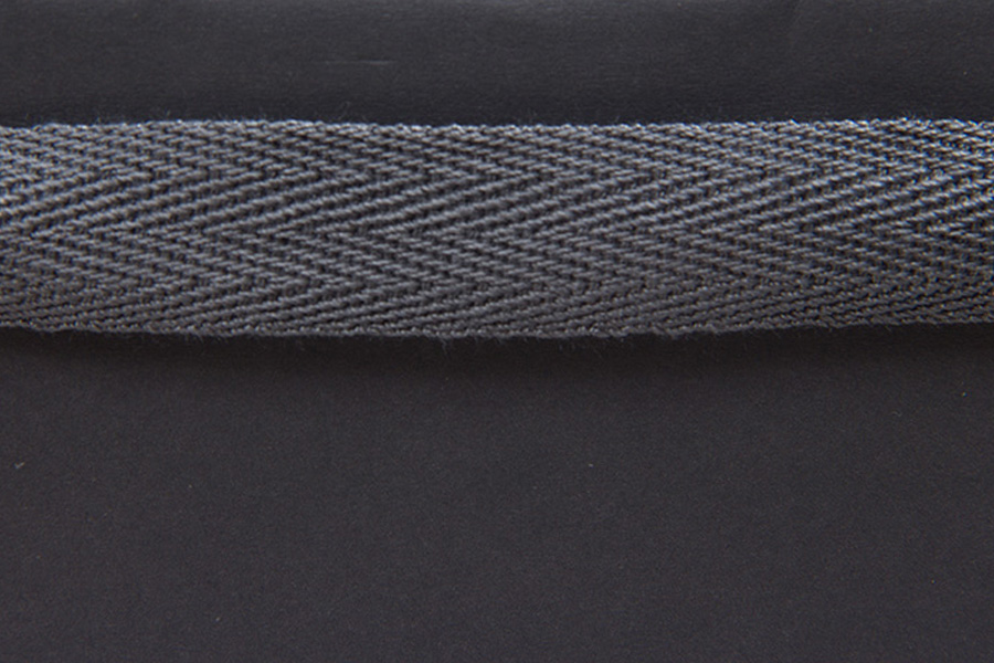 13 x 5 x 10 MATTE CHARCOAL TINTED PAPER EUROTOTE SHOPPING BAGS - TWILL RIBBON HANDLES