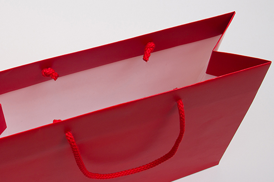 16 x 6 x 12 MATTE RED PAPER EUROTOTE SHOPPING BAGS