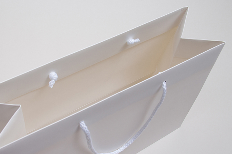 9 x 3.5 x 7 MATTE WHITE EUROTOTE SHOPPING BAGS