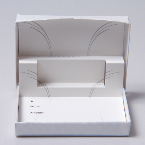 4-5/8 x 3-3/8 x 5/8 PEARL SHEEN ICE GIFT CARD BOX WITH POP-UP INSERT