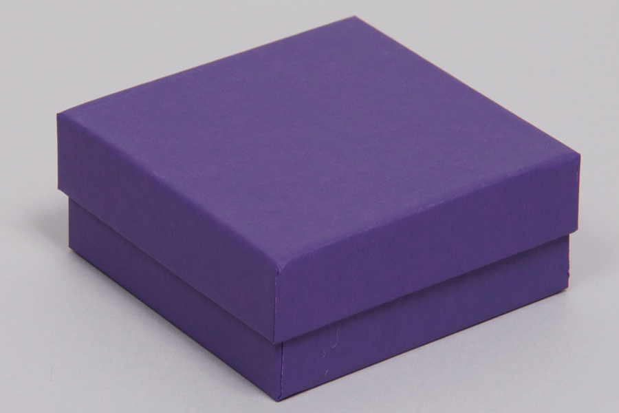 (#33D) 3-1/2 x 3-1/2 x 1-1/2 MATTE DEEP PURPLE JEWELRY BOXES