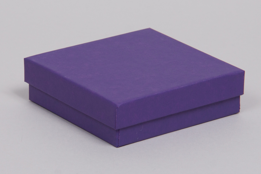 (#33) 3-1/2 x 3-1/2 x 1  MATTE DEEP PURPLE JEWELRY BOXES