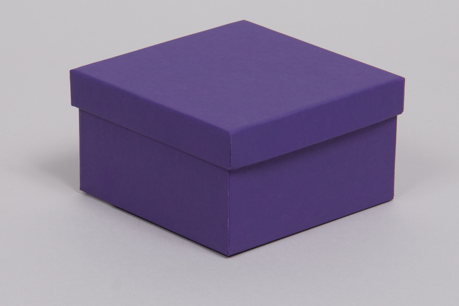 (#34) 3-1/2 x 3-1/2 x 2  MATTE DEEP PURPLE JEWELRY BOXES