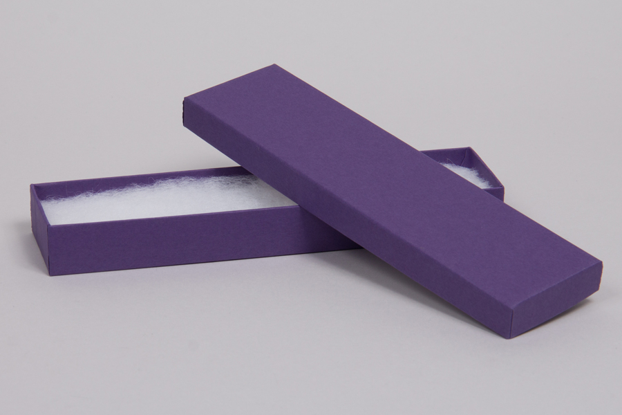 (#82A) 8 x 2 x 7/8 MATTE DEEP PURPLE JEWELRY BOXES