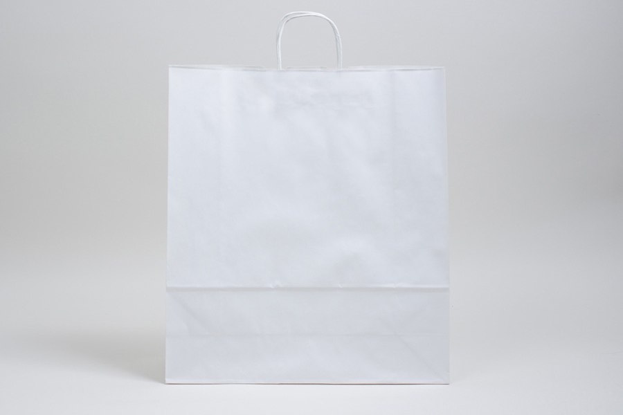 16 x 6 x 19.25 WHITE KRAFT PAPER SHOPPING BAGS ***CLOSEOUT***