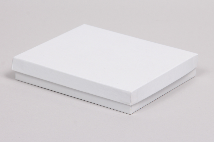 (#85) 8 x 5-1/2 x 1-1/4  WHITE GLOSS JEWELRY BOXES