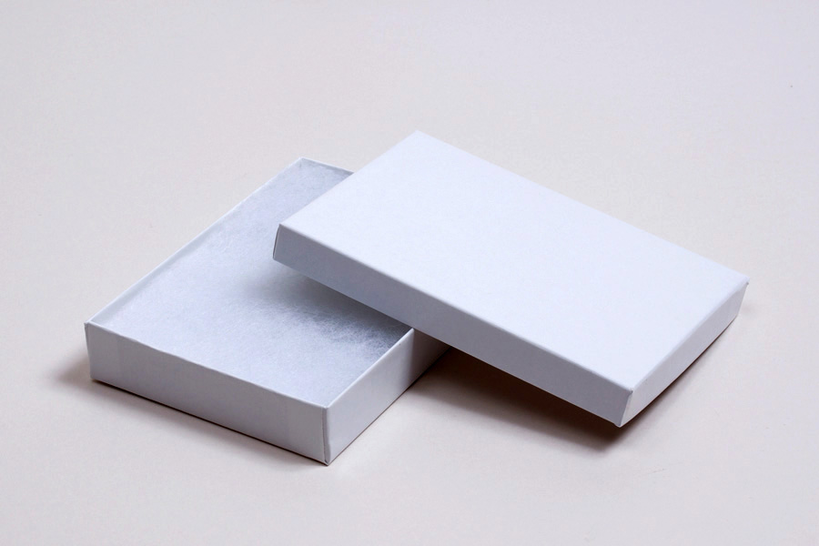 (#53) 5-1/4 x 3-3/4 x 7/8  WHITE GLOSS JEWELRY BOXES