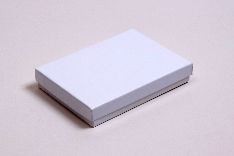 (#53) 5-1/4 x 3-3/4 x 7/8  WHITE GLOSS JEWELRY BOXES