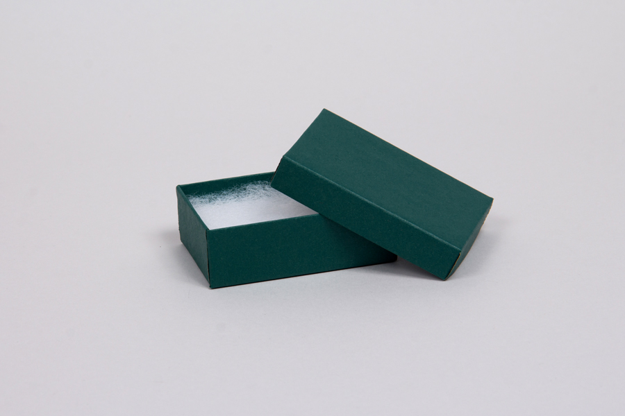(#21) 2-1/2 x 1-1/2 x 7/8 MATTE DEEP GREEN JEWELRY BOXES