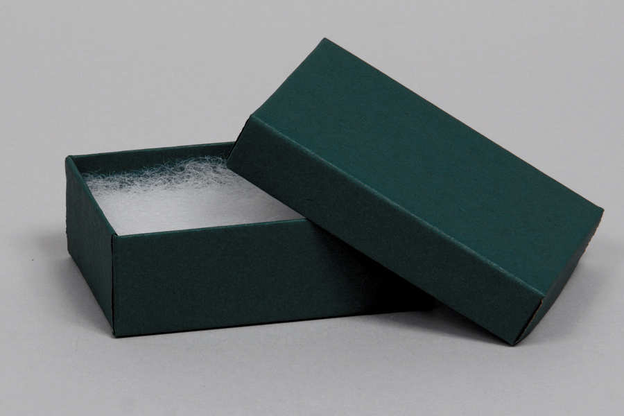 (#33) 3-1/2 x 3-1/2 x 1 MATTE DEEP GREEN JEWELRY BOXES