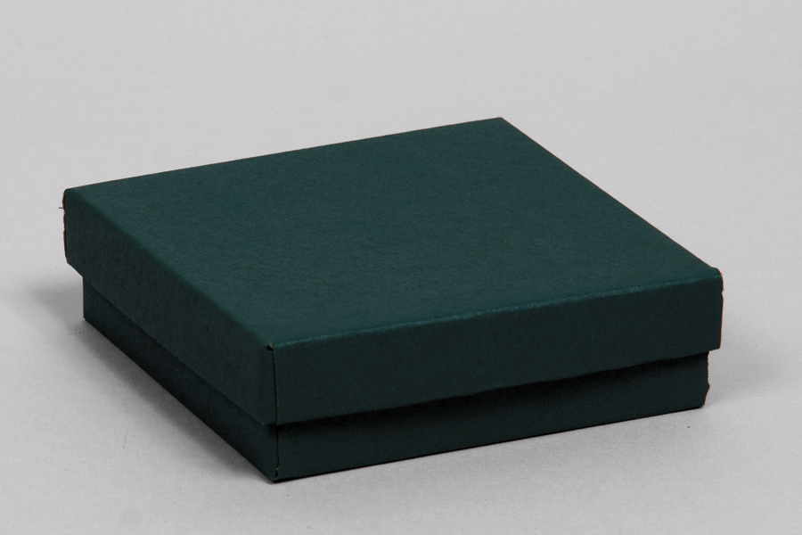 (#33) 3-1/2 x 3-1/2 x 1 MATTE DEEP GREEN JEWELRY BOXES