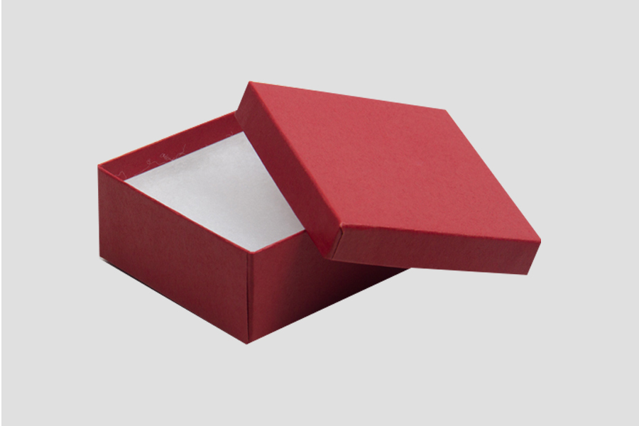 (#33) 3-1/2 x 3-1/2 x 1 MATTE BRICK RED JEWELRY BOXES