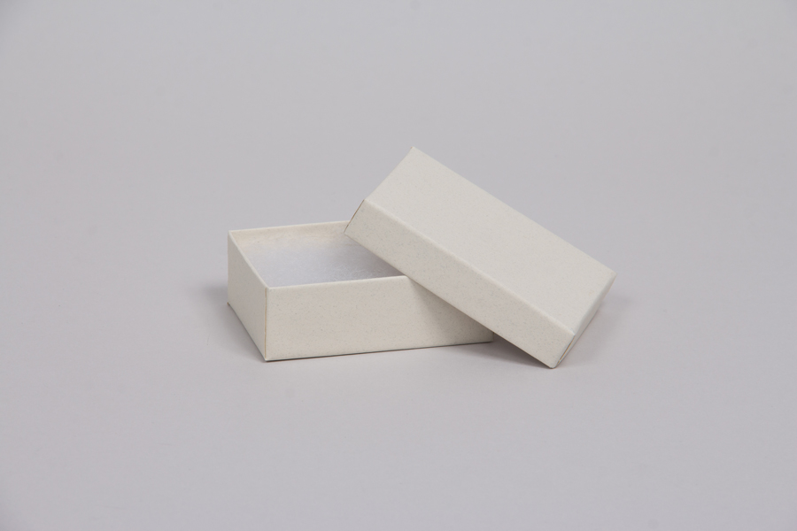 (#21) 2-1/2 x 1-1/2 x 7/8 MATTE WHITE SAND JEWELRY BOXES