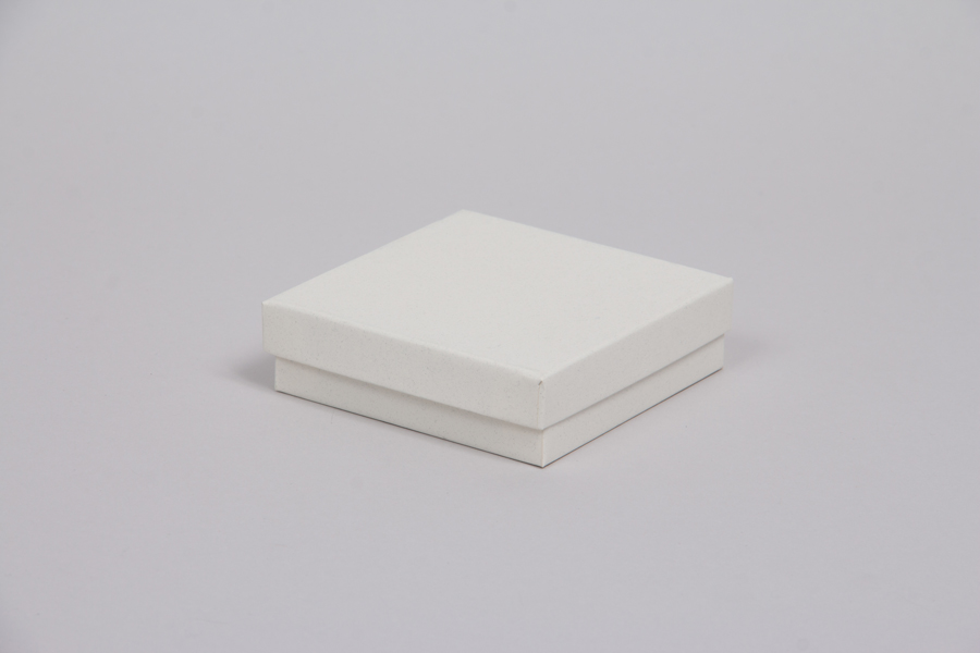 (#33) 3-1/2 x 3-1/2 x 1 MATTE WHITE SAND JEWELRY BOXES