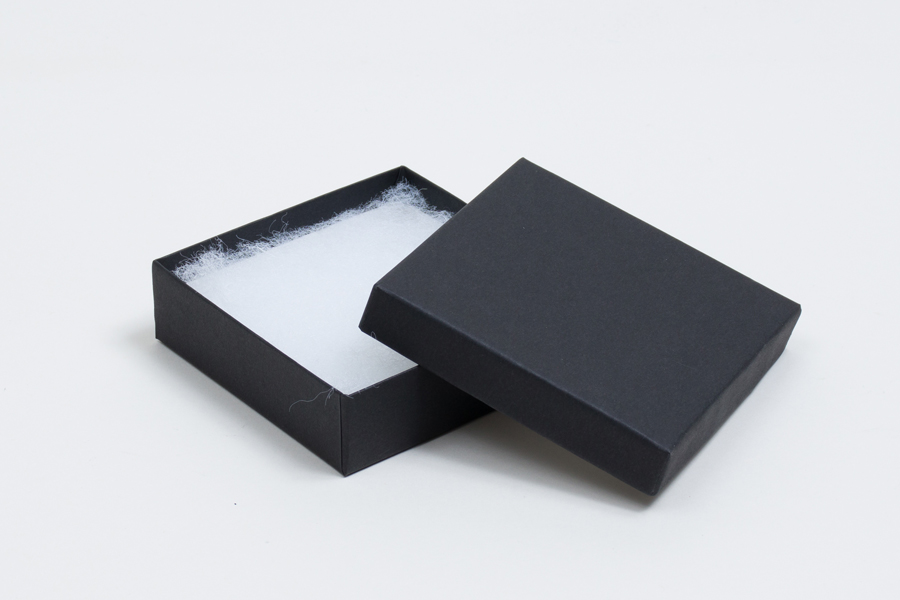 33 Matte Black Cotton Filled Jewelry Boxes