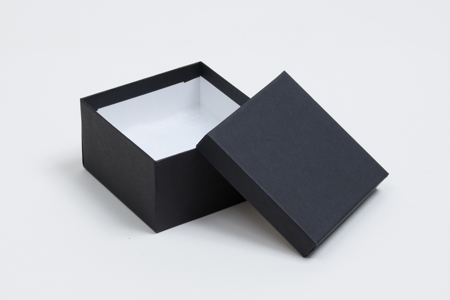 (#34) 3-1/2 x 3-1/2 x 2 MATTE ONYX BLACK JEWELRY BOXES