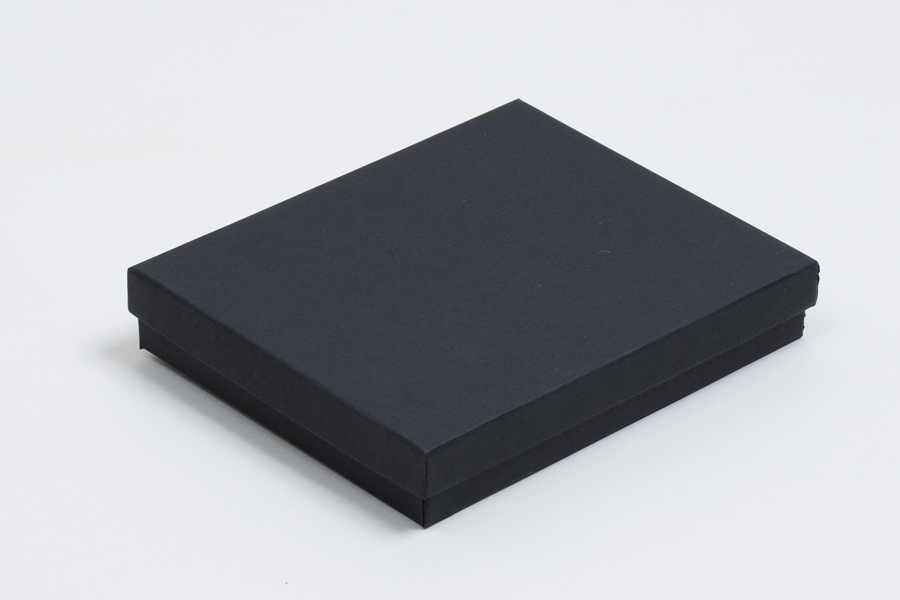 (#65) 6 x 5 x 1 MATTE ONYX BLACK JEWELRY BOXES