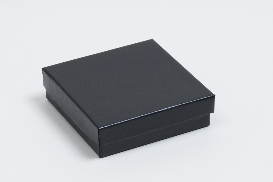 (#33) 3-1/2 x 3-1/2 x 1 BLACK SEMI-GLOSS JEWELRY BOXES