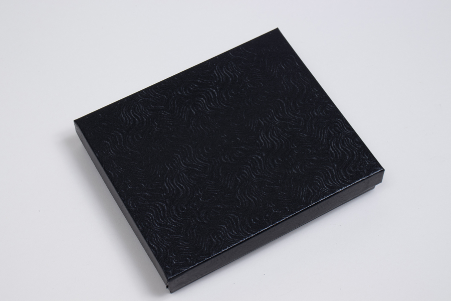 (#65) 6 x 5 x 1 BLACK SWIRL JEWELRY BOXES