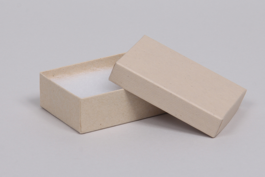 (#32) 3-1/16 x 2-1/8 x 1 OATMEAL GROOVE JEWELRY BOXES