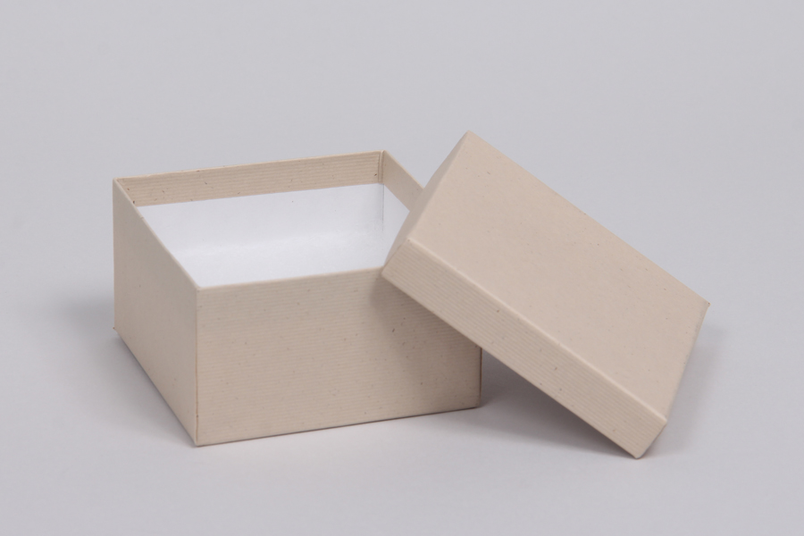 (#34) 3-1/2 x 3-1/2 x 2  OATMEAL GROOVE JEWELRY BOXES