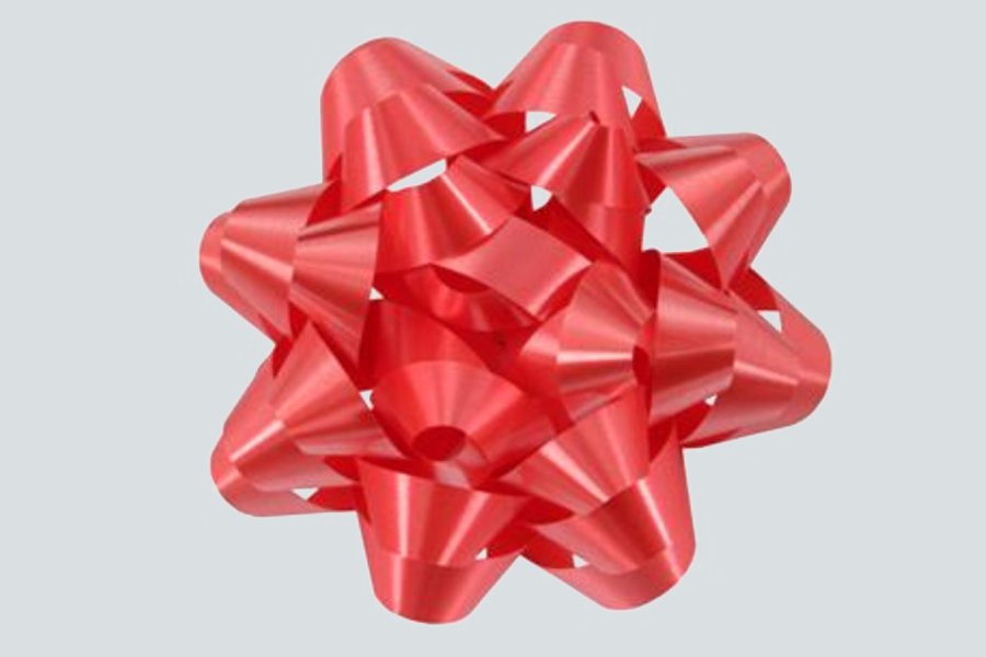 4.25 RED CONFETTI BOWS