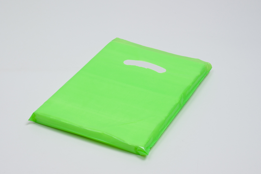 9 x 12 CITRUS GREEN SUPER GLOSS PLASTIC BAGS - 1.25 mil