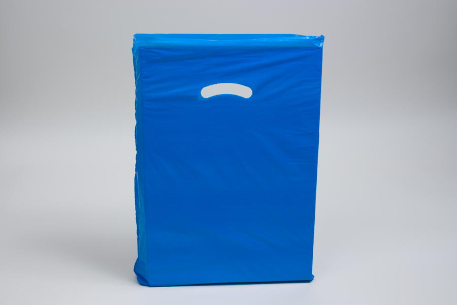15 x 18 x 4 DARK BLUE SUPER GLOSS PLASTIC BAGS - 1.25 mil