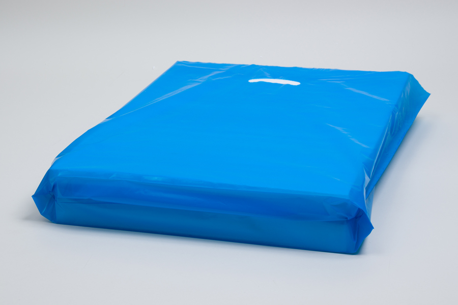 20 x 20 x 5 DARK BLUE SUPER GLOSS PLASTIC BAGS - 1.50 mil