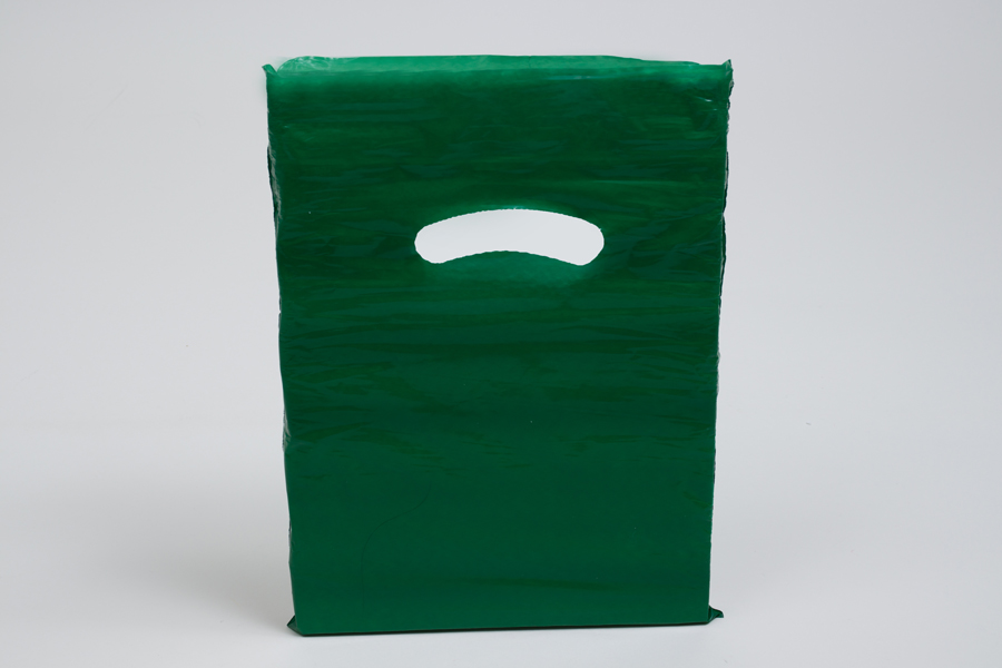 9 x 12 DARK GREEN SUPER GLOSS PLASTIC BAGS - 1.25 mil