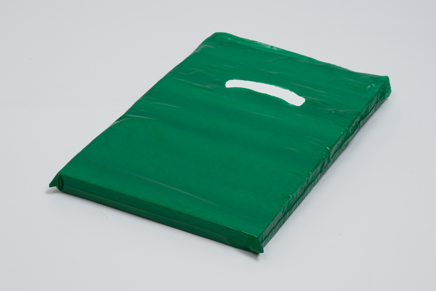 9 x 12 DARK GREEN SUPER GLOSS PLASTIC BAGS - 1.25 mil