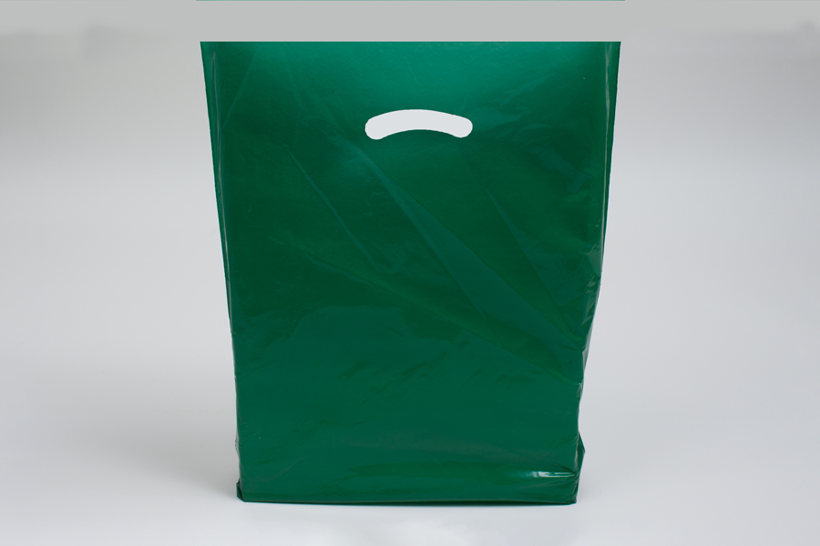 12 x 15 DARK GREEN SUPER GLOSS PLASTIC BAGS