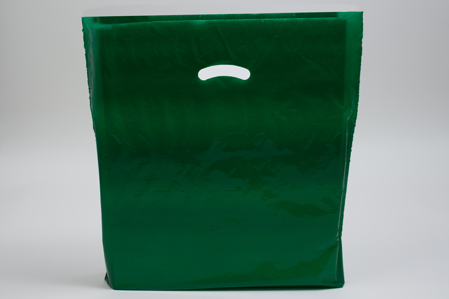 20 x 20 x 5 DARK GREEN SUPER GLOSS PLASTIC BAGS