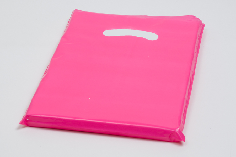 12 x 15 MAGENTA SUPER GLOSS PLASTIC BAGS - 1.25 mil