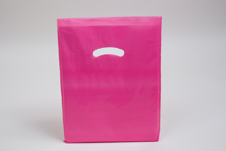 12 x 15 MAGENTA SUPER GLOSS PLASTIC BAGS - 1.25 mil