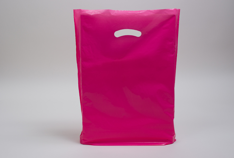 15 x 18 x 4 MAGENTA SUPER GLOSS PLASTIC BAGS - 1.25 mil