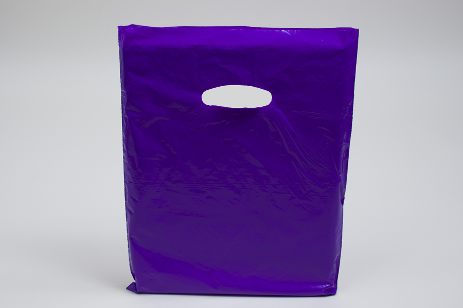 12 x 15 PURPLE SUPER GLOSS PLASTIC BAGS - 1.25 mil