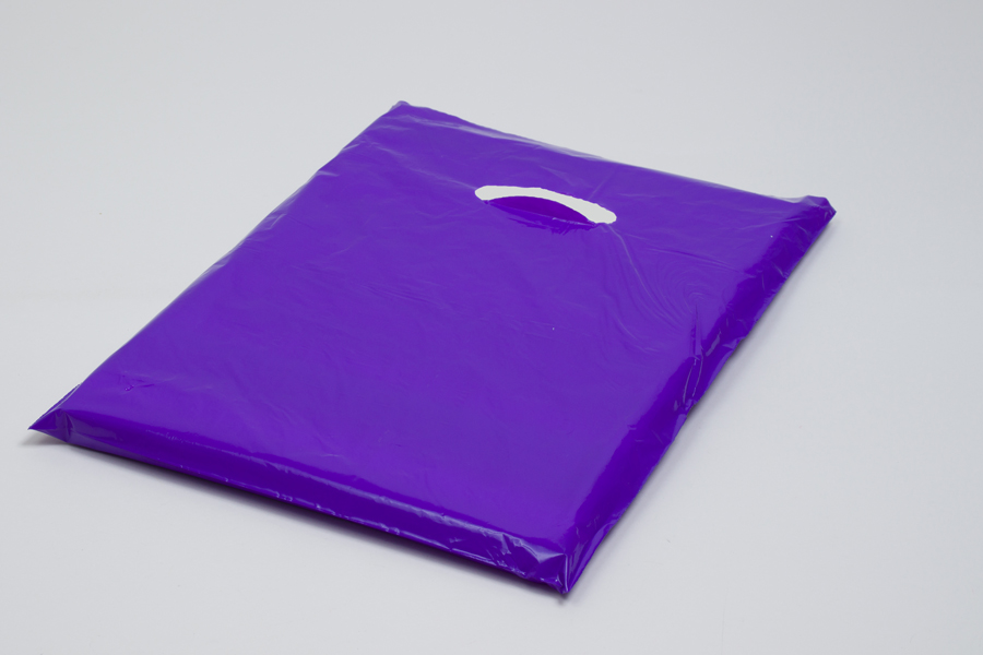 12 x 15 PURPLE SUPER GLOSS PLASTIC BAGS - 1.25 mil