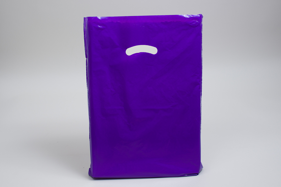 16 x 6 x 15 CLEAR FROSTED PLASTIC TOTE BAGS - 3.5 mil