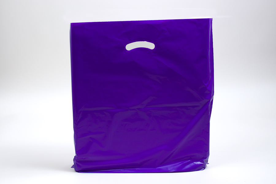 20 x 20 x 5 PURPLE SUPER GLOSS PLASTIC BAGS - 1.50 mil