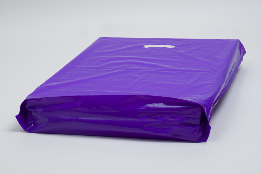 20 x 20 x 5 PURPLE SUPER GLOSS PLASTIC BAGS - 1.50 mil