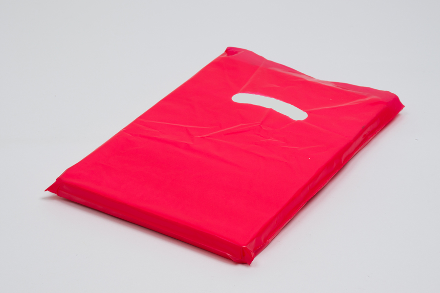 9 x 12 RED SUPER GLOSS PLASTIC BAGS - 1.25 mil