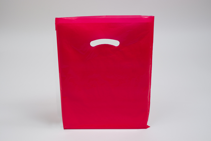 12 x 15 RED SUPER GLOSS PLASTIC BAGS - 1.25 mil