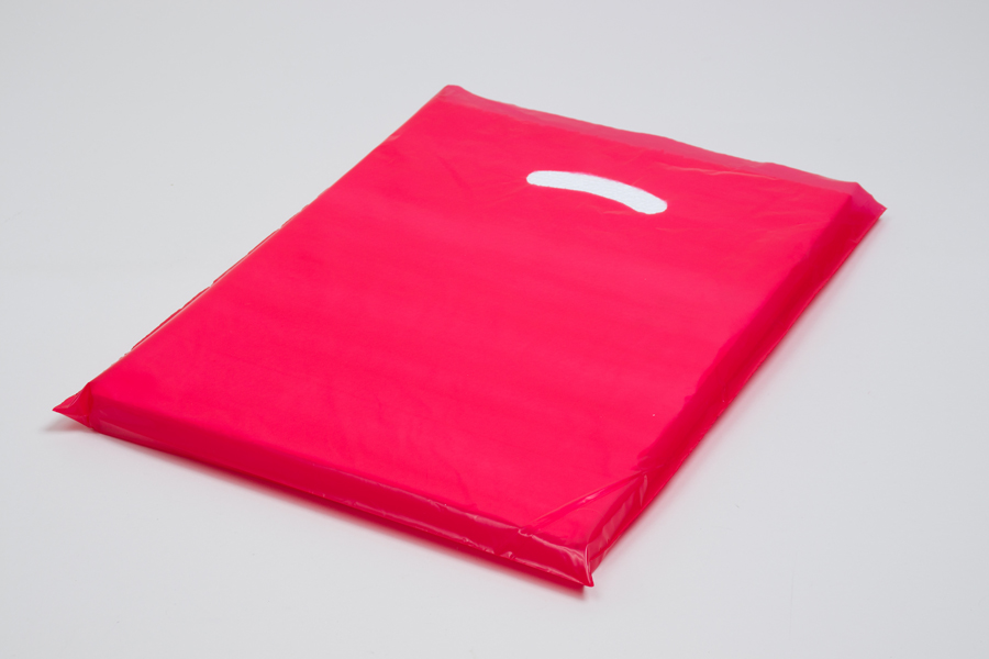 12 x 15 RED SUPER GLOSS PLASTIC BAGS - 1.25 mil