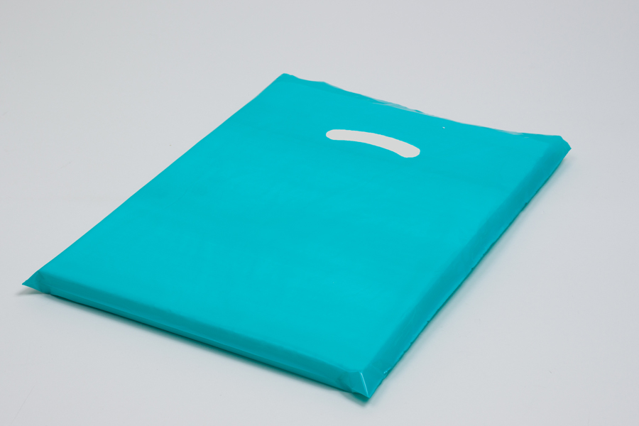 9 x 12 TEAL SUPER GLOSS PLASTIC BAGS - 1.25 mil